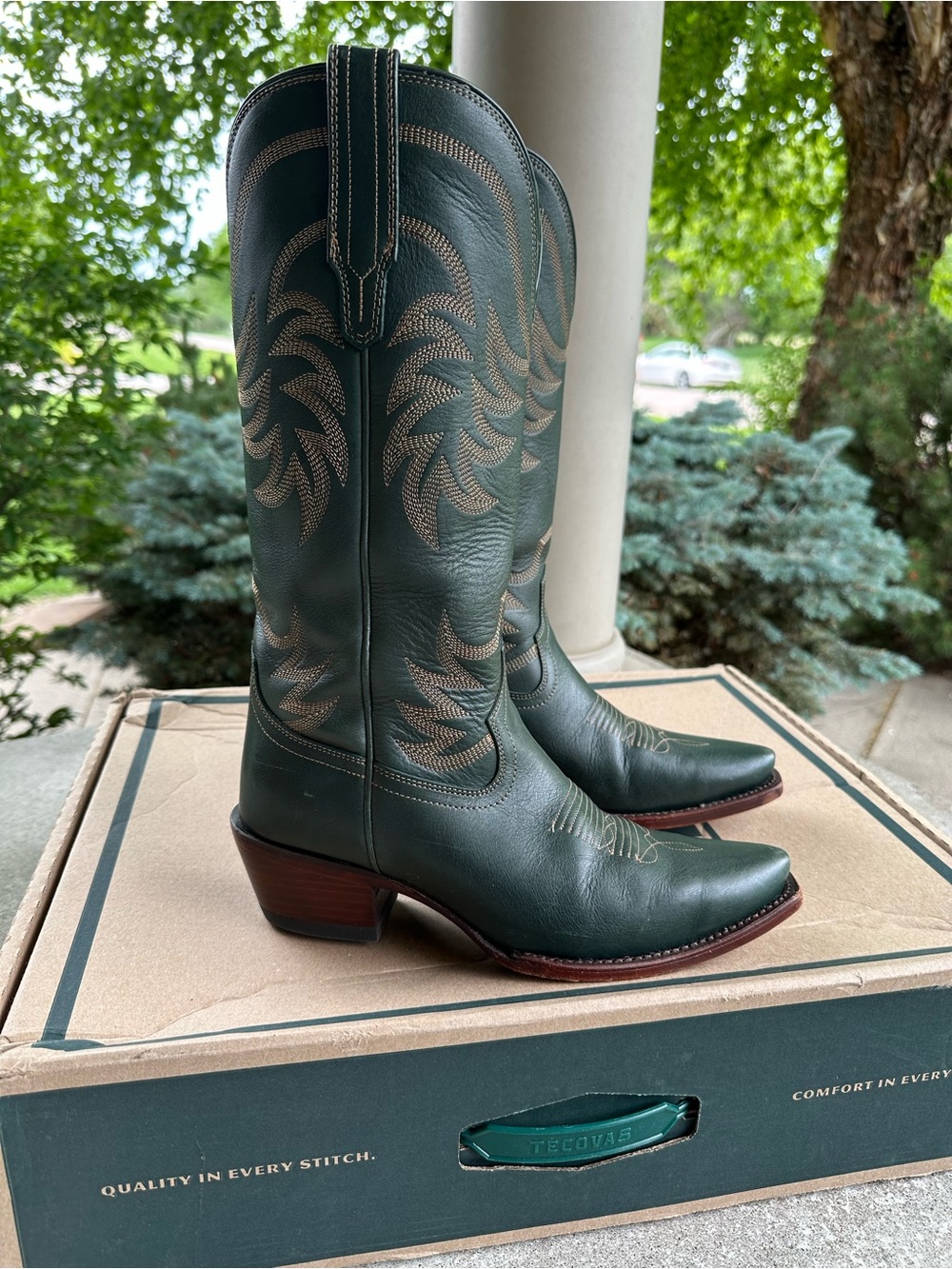 Tecovas Annie boot in hunter green size 9 - Picture 10 of 11